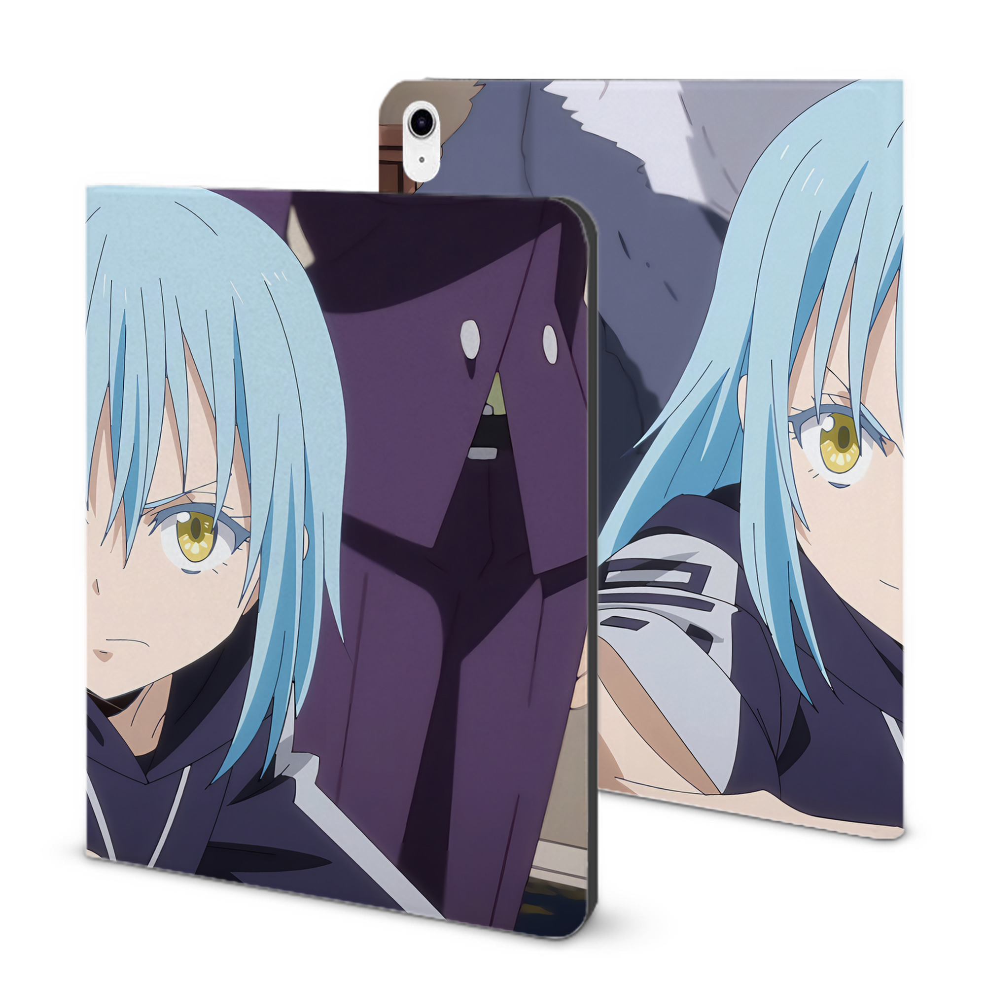 （画像用） 転スラ Regarding Reincarnated to Slime IPad ケース ブック型 PUレザー TPU 耐衝撃 軽量 薄型 ペン収納なし 全面保護 IPad 各モデル対応